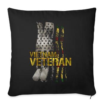 Vétéran du Vietnam - Housse de coussin décorative 45 x 45 cm - noir - Devant