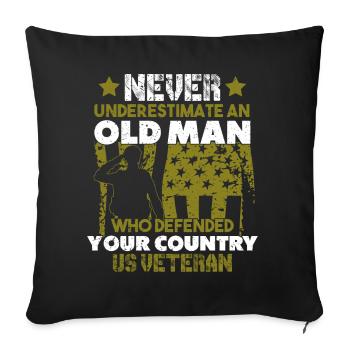 Vétéran du Vietnam - Housse de coussin décorative 45 x 45 cm - noir - Devant