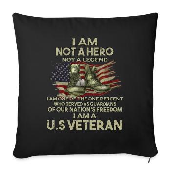 Vétéran du Vietnam - Housse de coussin décorative 45 x 45 cm - noir - Devant