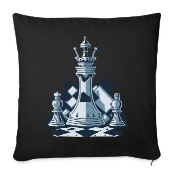 Échecs - Housse de coussin décorative 45 x 45 cm - noir - Devant