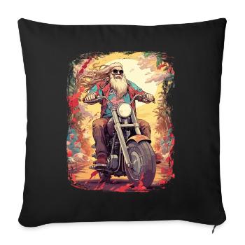 Tenue de motard de motocross pour les tours à moto - Housse de coussin décorative 45 x 45 cm - noir - Devant