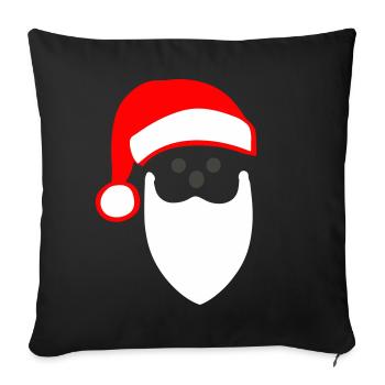 ADORABLE TÊTE DE PÈRE NOËL STYLISÉE MINIMALISTE - Housse de coussin décorative 45 x 45 cm - noir - Devant