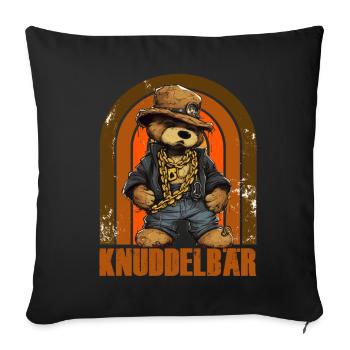 KNUDDELBAR Bär Gangster - Sofakissenbezug 45 x 45 cm - Schwarz - Vorne