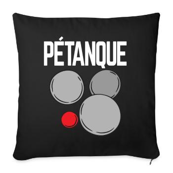 Boules de boules pour bouler et pétanque - Housse de coussin décorative 45 x 45 cm - noir - Devant