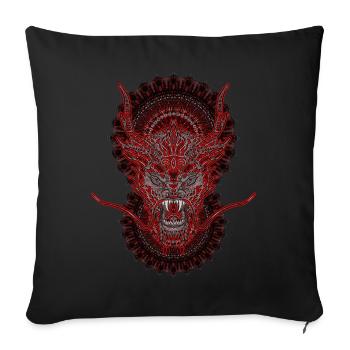 2024 Kaleidoscope Dragon 62 - Sofa pillowcase 17,3'' x 17,3'' (45 x 45 cm) - black - Front