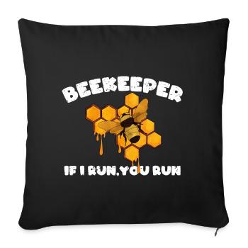 Beekeeper Bees Gift - Sofa pillowcase 17,3'' x 17,3'' (45 x 45 cm) - black - Front