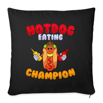 Hot dog - Sofa pillowcase 17,3'' x 17,3'' (45 x 45 cm) - black - Front