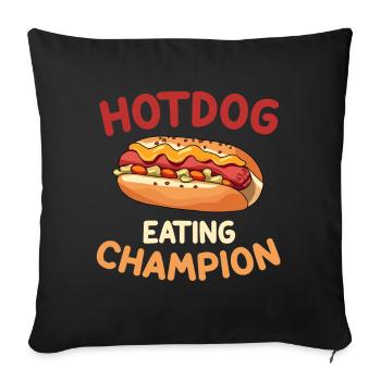 Hot dog - Sofa pillowcase 17,3'' x 17,3'' (45 x 45 cm) - black - Front