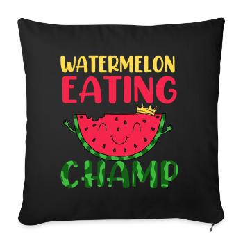 Watermelon - Sofa pillowcase 17,3'' x 17,3'' (45 x 45 cm) - black - Front