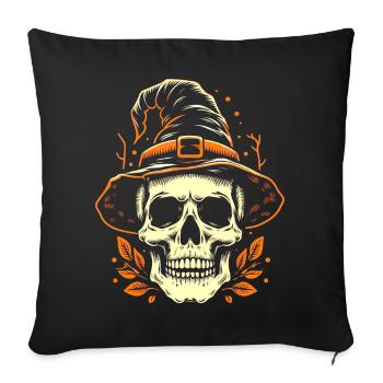 Skull in a hat - Sofa pillowcase 17,3'' x 17,3'' (45 x 45 cm) - black - Front