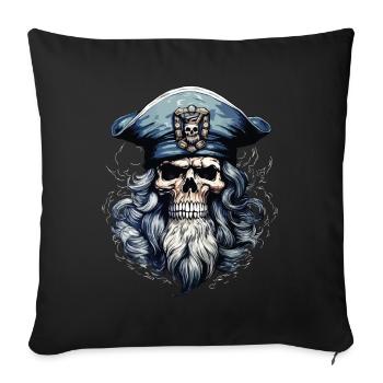 Sailor Skull Skull Captain Ahoy Ship - Sofa pillowcase 17,3'' x 17,3'' (45 x 45 cm) - black - Front