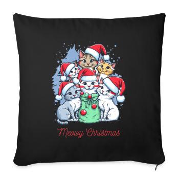 Festive Cat Christmas Crew Design - Sofa pillowcase 17,3'' x 17,3'' (45 x 45 cm) - black - Front