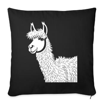 Lustige Lama Silhouette Freche lustige Lamas - Sofakissenbezug 45 x 45 cm - Schwarz - Vorne