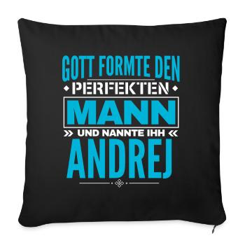 Andrej Name Design - Sofakissenbezug 45 x 45 cm - Schwarz - Vorne