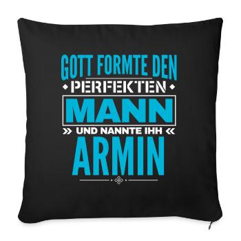 Armin Name Design - Sofakissenbezug 45 x 45 cm - Schwarz - Vorne