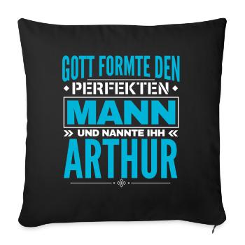 Arthur Name Design - Sofakissenbezug 45 x 45 cm - Schwarz - Vorne