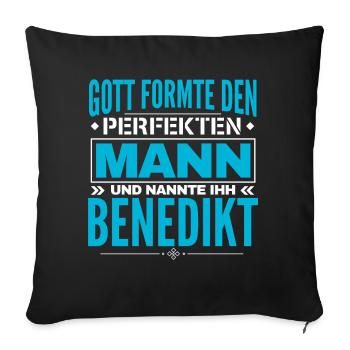 Benedikt Name Design - Sofakissenbezug 45 x 45 cm - Schwarz - Vorne