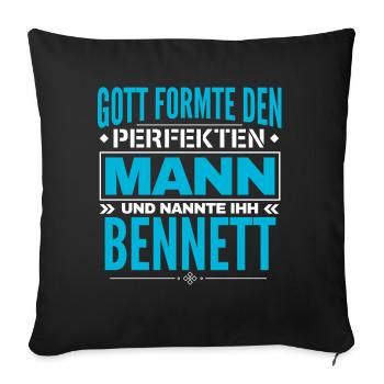 Bennett Name Design - Sofakissenbezug 45 x 45 cm - Schwarz - Vorne