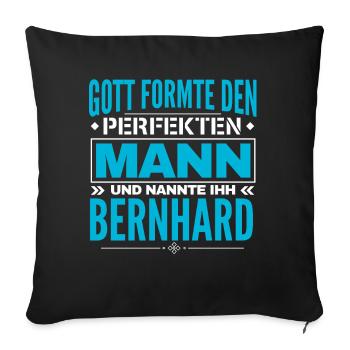 Bernhard Name Design - Sofakissenbezug 45 x 45 cm - Schwarz - Vorne