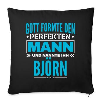 Björn Name Design - Sofakissenbezug 45 x 45 cm - Schwarz - Vorne