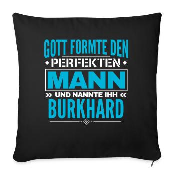 Burkhard Name Design - Sofakissenbezug 45 x 45 cm - Schwarz - Vorne