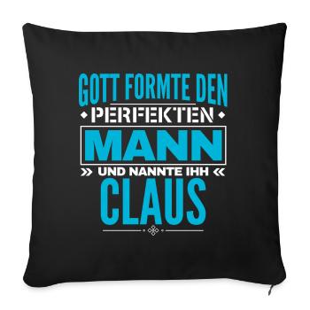 Claus Name Design - Sofakissenbezug 45 x 45 cm - Schwarz - Vorne