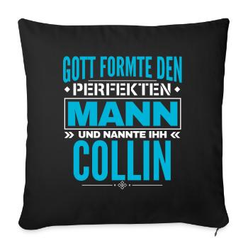Collin Name Design - Sofakissenbezug 45 x 45 cm - Schwarz - Vorne