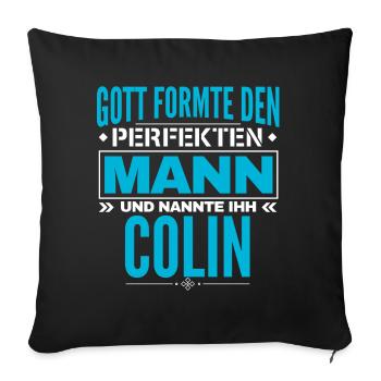 Colin Name Design - Sofakissenbezug 45 x 45 cm - Schwarz - Vorne
