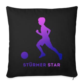 Fußballstar Stürmer Star - Fußballspieler - Sofakissenbezug 45 x 45 cm - Schwarz - Vorne