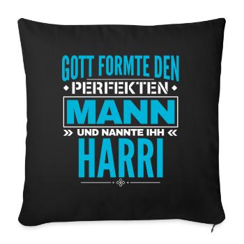 Harri Name Design - Sofakissenbezug 45 x 45 cm - Schwarz - Vorne