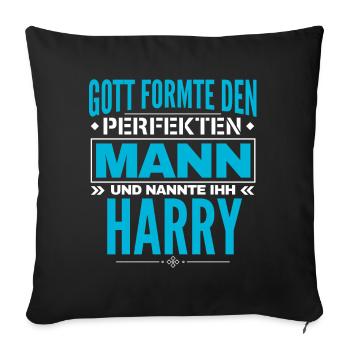 Harry Name Design - Sofakissenbezug 45 x 45 cm - Schwarz - Vorne