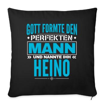 Heino Name Design - Sofakissenbezug 45 x 45 cm - Schwarz - Vorne