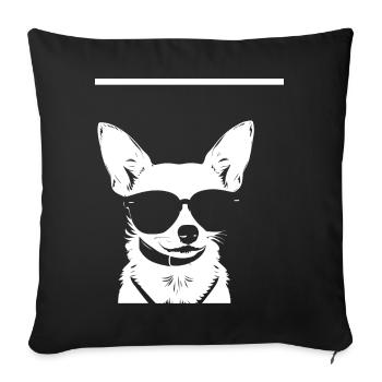 Funny Chihuahua wearing Sunglasses Chihuahuas - Sofa pillowcase 17,3'' x 17,3'' (45 x 45 cm) - black - Front
