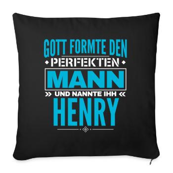 Henry Name Design - Sofakissenbezug 45 x 45 cm - Schwarz - Vorne