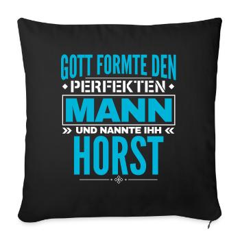 Horst Name Design - Sofakissenbezug 45 x 45 cm - Schwarz - Vorne