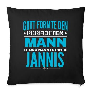 Jannis Name Design - Sofakissenbezug 45 x 45 cm - Schwarz - Vorne
