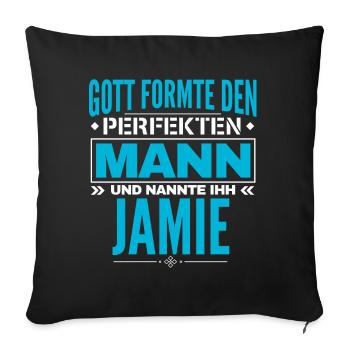 Jamie Name Design - Sofakissenbezug 45 x 45 cm - Schwarz - Vorne