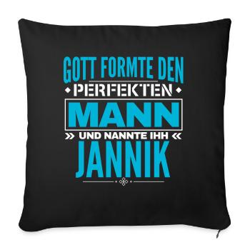 Jannik Name Design - Sofakissenbezug 45 x 45 cm - Schwarz - Vorne