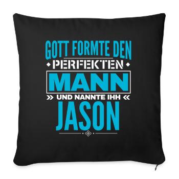 Jason Name Design - Sofakissenbezug 45 x 45 cm - Schwarz - Vorne