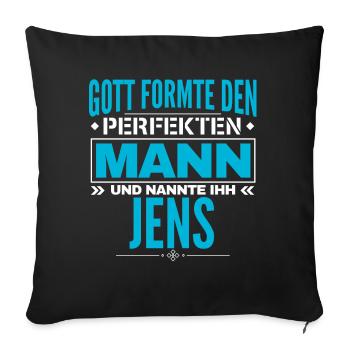 Jens Name Design - Sofakissenbezug 45 x 45 cm - Schwarz - Vorne
