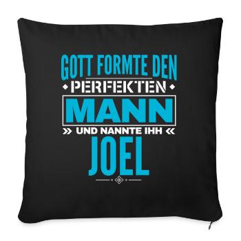 Joel Name Design - Sofakissenbezug 45 x 45 cm - Schwarz - Vorne