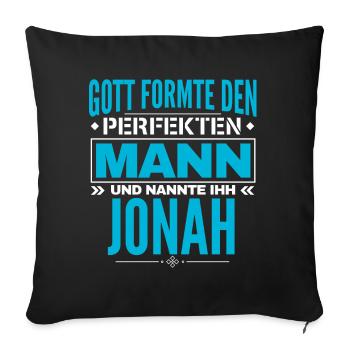 Jonah Name Design - Sofakissenbezug 45 x 45 cm - Schwarz - Vorne