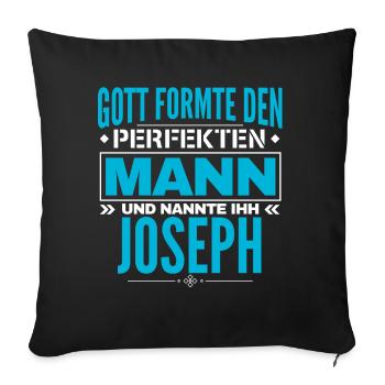 Joseph Name Design - Sofakissenbezug 45 x 45 cm - Schwarz - Vorne
