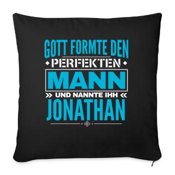 Jonathan Name Design - Sofakissenbezug 45 x 45 cm - Schwarz - Vorne