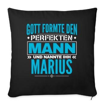 Marius Name Design - Sofakissenbezug 45 x 45 cm - Schwarz - Vorne