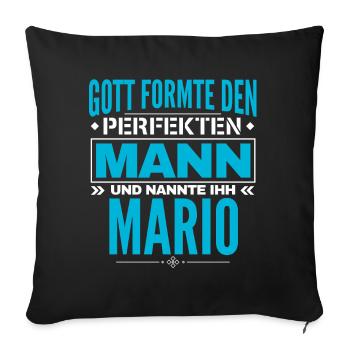 Mario Name Design - Sofakissenbezug 45 x 45 cm - Schwarz - Vorne