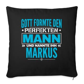 Markus Name Design - Sofakissenbezug 45 x 45 cm - Schwarz - Vorne