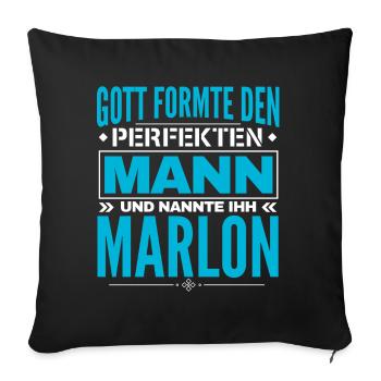 Marlon Name Design - Sofakissenbezug 45 x 45 cm - Schwarz - Vorne