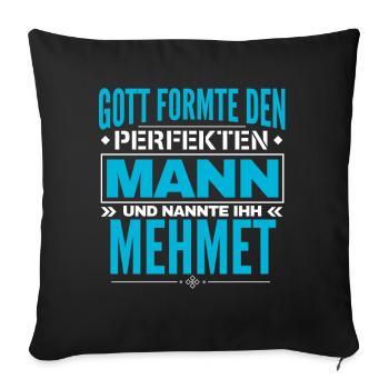 Mehmet Name Design - Sofakissenbezug 45 x 45 cm - Schwarz - Vorne