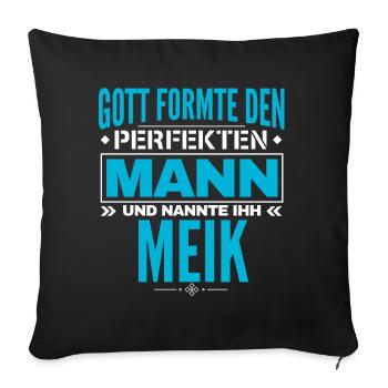 Meik Name Design - Sofakissenbezug 45 x 45 cm - Schwarz - Vorne